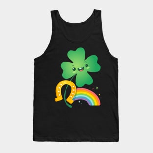 Lucky clover with rainbow Tank Top